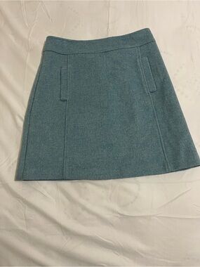 LOFT Teal Wool Midi Skirt Women’s Size 2
